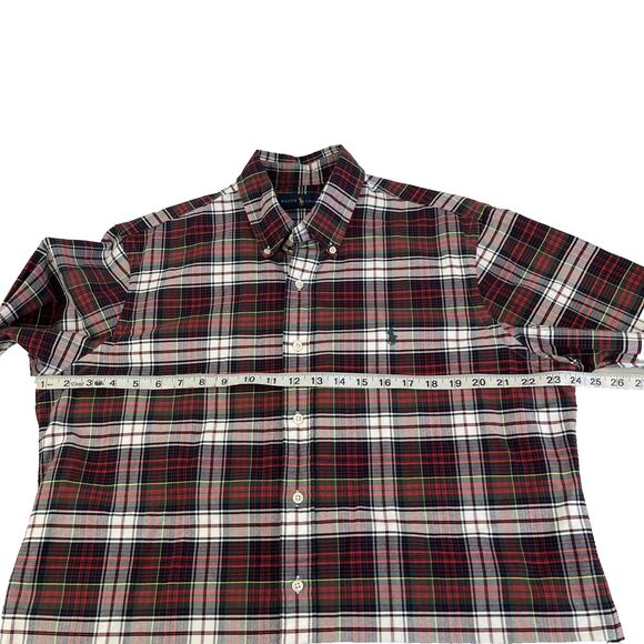 Mens Ralph Lauren Long Sleeve Button Down Shirt Size Large Red Plaid Cotton - Picture 3 of 7